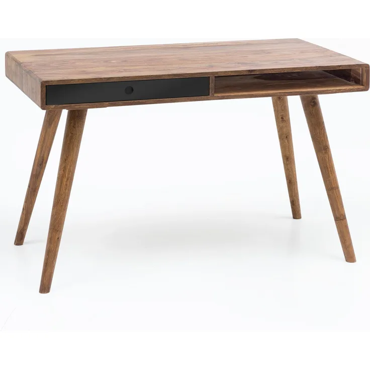 Wohnling 'Retro' Schreibtisch, Massivholz Sheesam natur, 120 x 60 x 75 cm