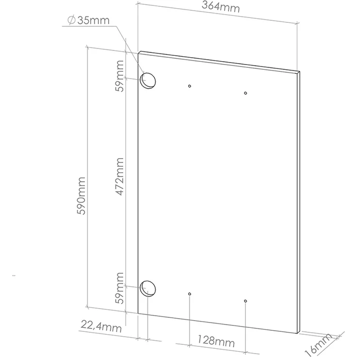 Küchenfront R-Line Artisan-Eiche 36.4 x 59 cm Möbelfront für den Eckhängeschrank Vicco – Bild 2