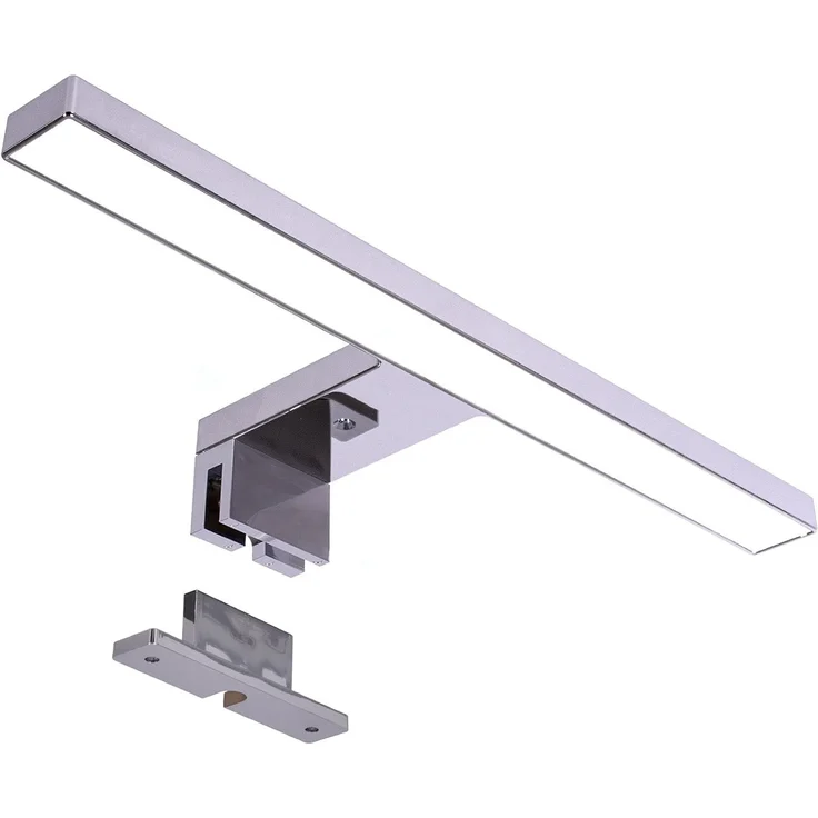 Maxkomfort LED Spiegelleuchte Badezimmer, 30/60cm, schwarz/weiß/chrom/acryl - IP44, LED fest integriert, Neutralweiß, Moderne Badbeleuchtung, Schranklicht, Schminklicht, ohne Schalter – Bild 1