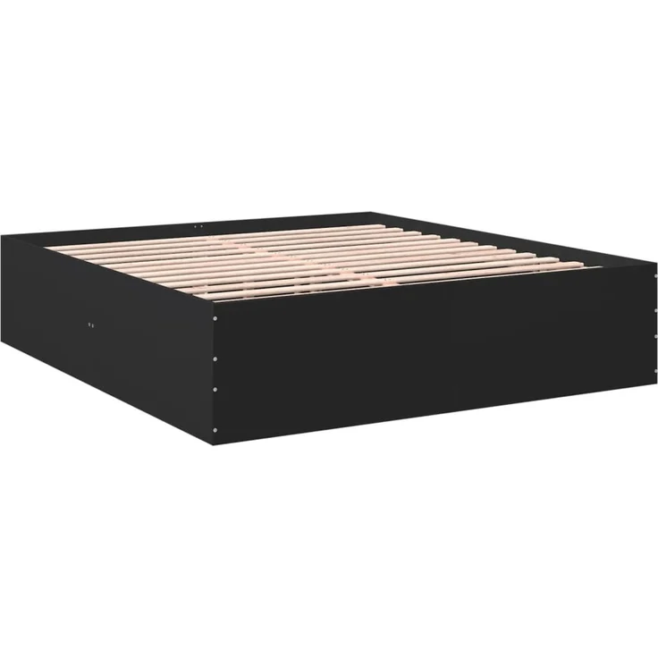 vidaXL Bettgestell Schwarz 200x200 cm Holzwerkstoff 3280896 – Bild 6