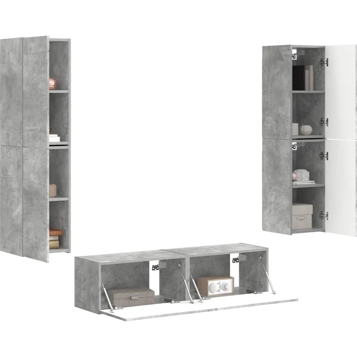 vidaXL TV-Schrankset 6 stk. 31 x 30 x 60 cm Betongrau 3409126 – Bild 3