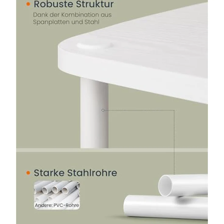 SONGMICS HOME Superschnelle werkzeuglose Montage, TV-Schrank für Fernseher bis zu 50 Zoll, Fernsehtisch, Lowboard, Wohnzimmer, 110 x 35 x 46 cm, Regal, schneeweiß-mattweiß LTV500W01 – Bild 7