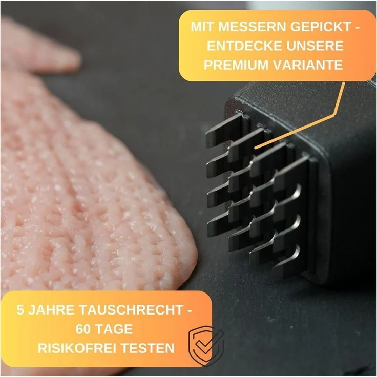 Thiru Fleischklopfer Fleischhammer Schnitzel, Kotelett - Hammer-Kopf mit Zwei Schlagflächen – Bild 3