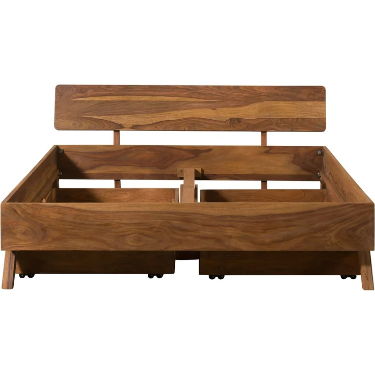 Bett mit Schublade Sheesham 180x200x80 natur sandgestrahlt lackiert MALMÖ 2 #235 – Bild 7
