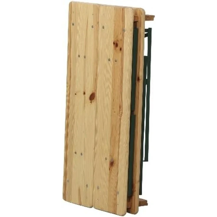 Fun Star Festzeltgarnitur, 3-teilig, klappbar, Holz natur / Stahl grün, 110 x 50 x 79 cm – Bild 18