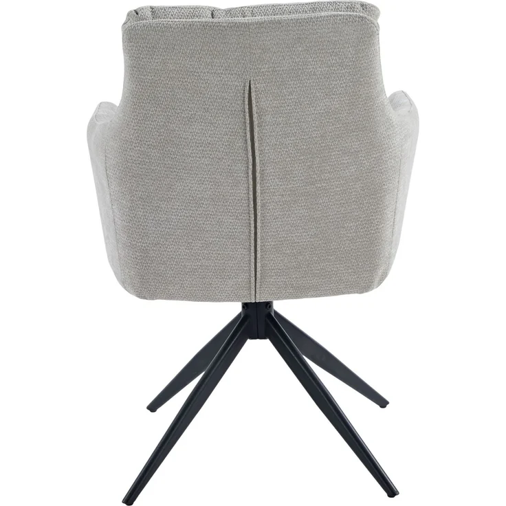 LC Home Esszimmerstühle »Fargo« 4er Set Webstoff hellgrau – drehbare Armlehnstühle & Polsterstühle – Bild 5