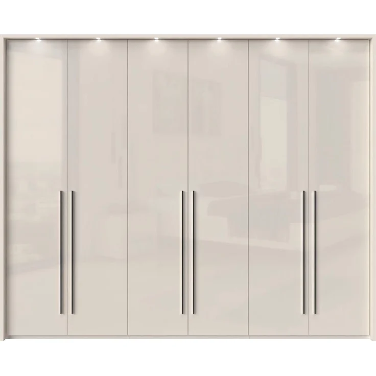 Places of Style Kleiderschrank Piano beige, UV lackiert, Hochglanzfronten, mit Beleuchtung – Bild 2