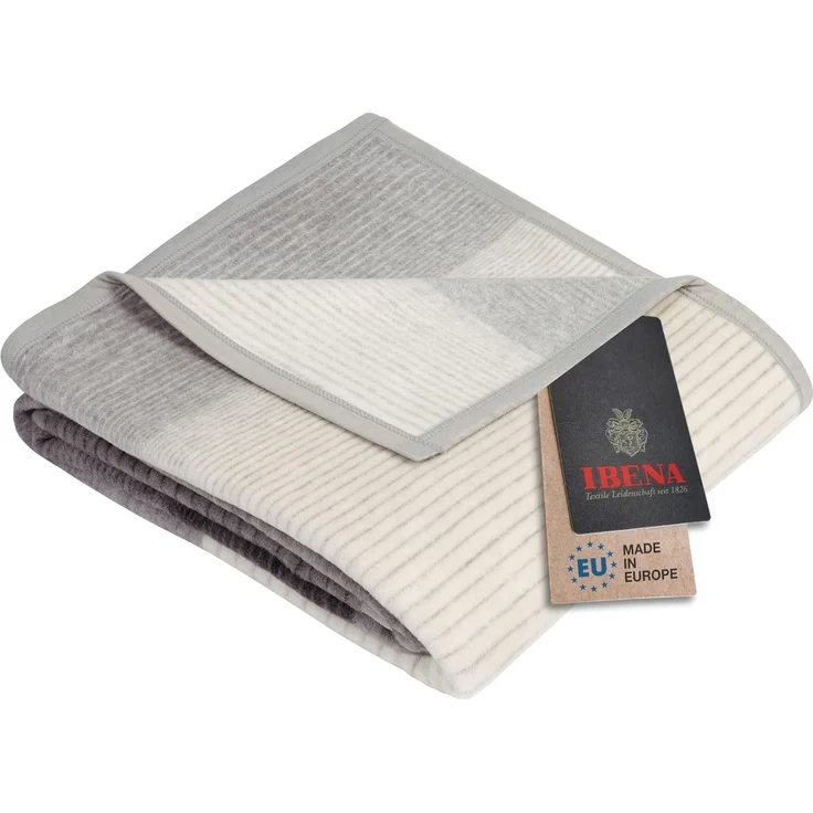 Ibena 'Granada' Kuscheldecke, Baumwollmischung anthrazit / grau, 150x200 cm – Bild 1