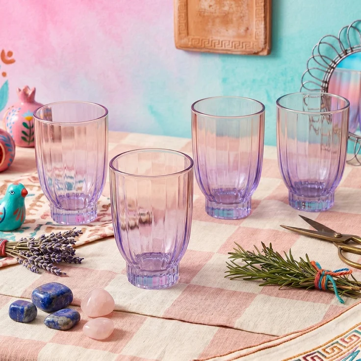 Hermia Concept 'Elite 320 - Purple HC' Gläser-Set (4-teilig), Lila, 7,9 x 7,9 x 11 cm, 320 ml – Bild 2