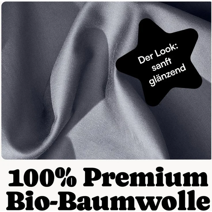 Seralino Spannbettlaken Mako Satin Spannbetttuch (100% Bio Baumwolle), 100% Bio-Baumwolle, Gummizug: rundum, Etiketten zeigen Seiten – schnelles, unkompliziertes Beziehen garantiert, Fairtrade/ GOTS zertifizierte uni Bettlaken, weich – Bild 3