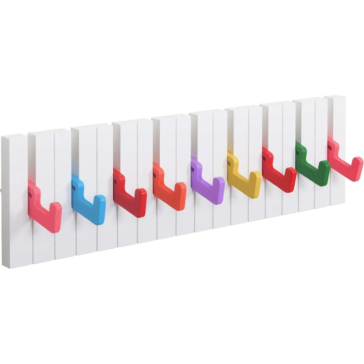 RICOO Garderobenleiste Garderobe Garderobenhaken Wandgarderobe mit Haken Kleiderhaken Kinder (9 Haken zum ausklappen, WM1885-L, 1 St, Wand Leiste Hakenleiste Kindergarderobe zum aufhängen Kleider hängen), Flur Garderobeleiste Flurgarderobe Wandhaken kl... – Bild 1