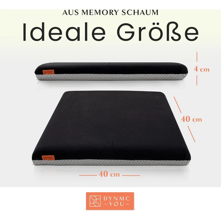 DYNMC you Sitzkissen Stuhlkissen 40x40 - Eckig Set Mittelhart, Sitzkissen Bank Memory Schaumstoff - Sitzpolster Stuhl – Bild 6