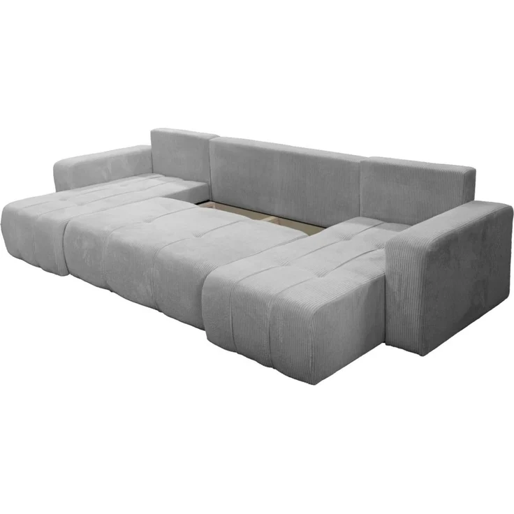 Wohnlandschaft mit Schlaffunktion DAGNY Sofa U-Form in Stoff Poso Blau – Bild 2