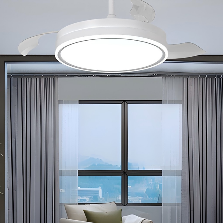 DELIPOP – 36W LED – Deckenventilator mit Fernbedienung – versenkbare Flügel – 6 Geschwindigkeitsstufen, 3000 – 6500 K – für Wohnzimmer, Esszimmer – Weiß – 106x106x39cm – Bild 5