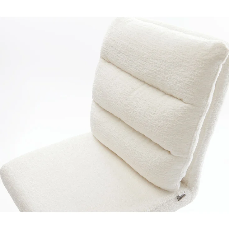 Barstuhl Pela-Flex Bouclé Soft Beige Freischwinger Flach Metall Schwarz – Bild 4