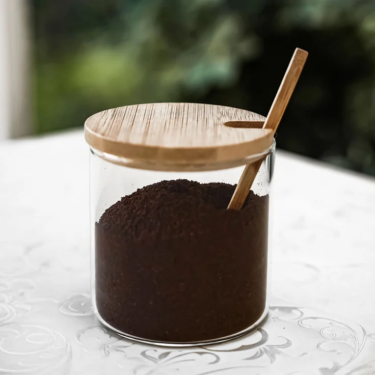 Praktische Vorratsbehälter aus Glas mit Holzplatte, Holzdeckel & Holzlöffel – Bild 3