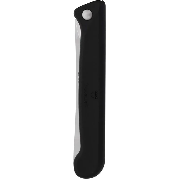 Klappmesser mit Steakklinge, schwarz, mit Etui – Bild 2
