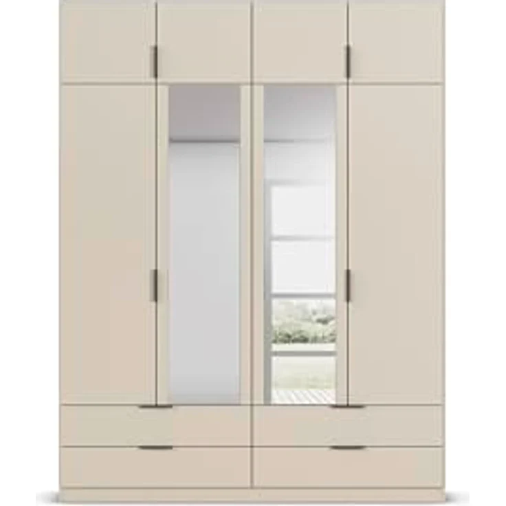 Rauch Möbel Lagoa, Kleiderschrank, Garderobe für Schlafzimmer, Kinderzimmer, Jugendzimmer 8-türig,mit Spiegel, 4 Schubladen, mit Zubehör Premium, Farbe Beige, Breite 181 – Bild 11