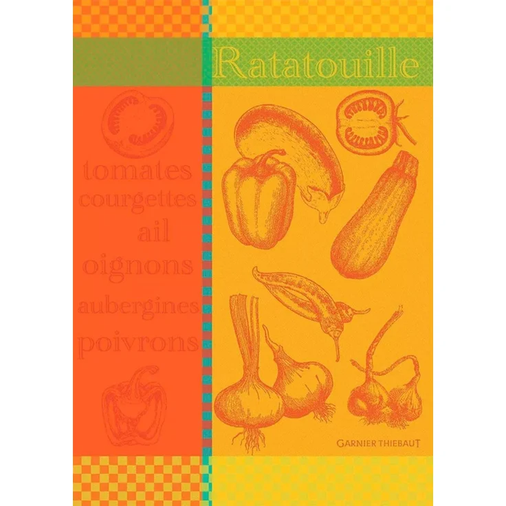 Garnier-Thiebaut Geschirrtuch Ratatouille Cuivre 56x78 Cm 100% Gekämmte Baumwolle