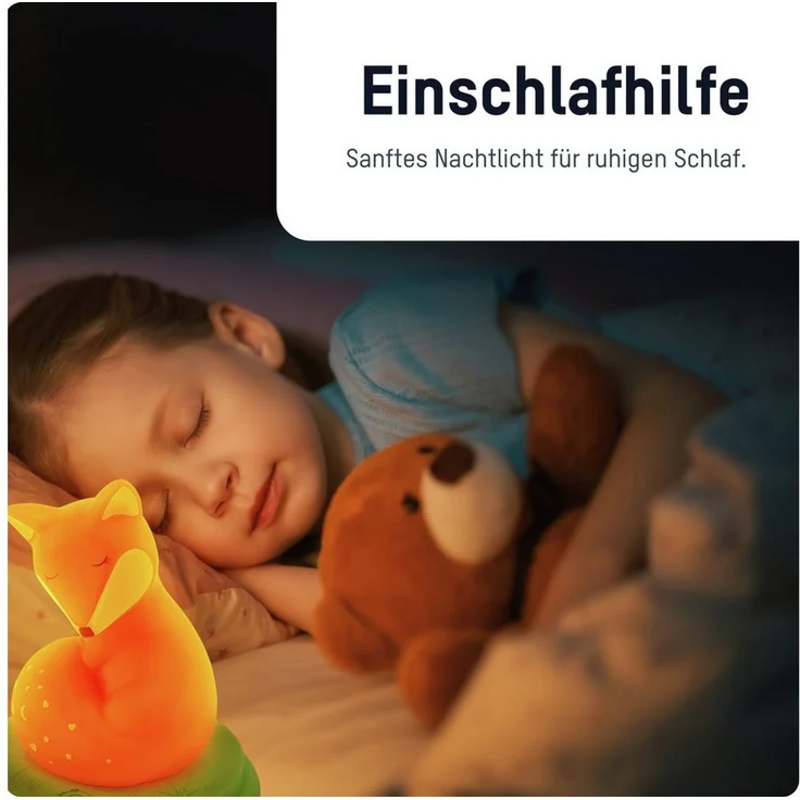ANSMANN Nachtlicht Baby & Kind LED Fuchs - Süßes Schlummerlicht mit Touch Sensor & Timer - ideal als Einschlafhilfe – Bild 2