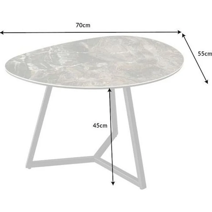 riess-ambiente Couchtisch MARVELOUS 70cm taupe / schwarz (Einzelartikel, 1-St), Wohnzimmer · Keramik · Glas · Metall · Marmor-Design – Bild 4
