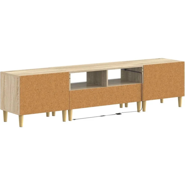 vidaXL 3-teiliges LED TV Regal DELFT Sonoma-Eiche Holzwerkstoff 3416759 – Bild 6