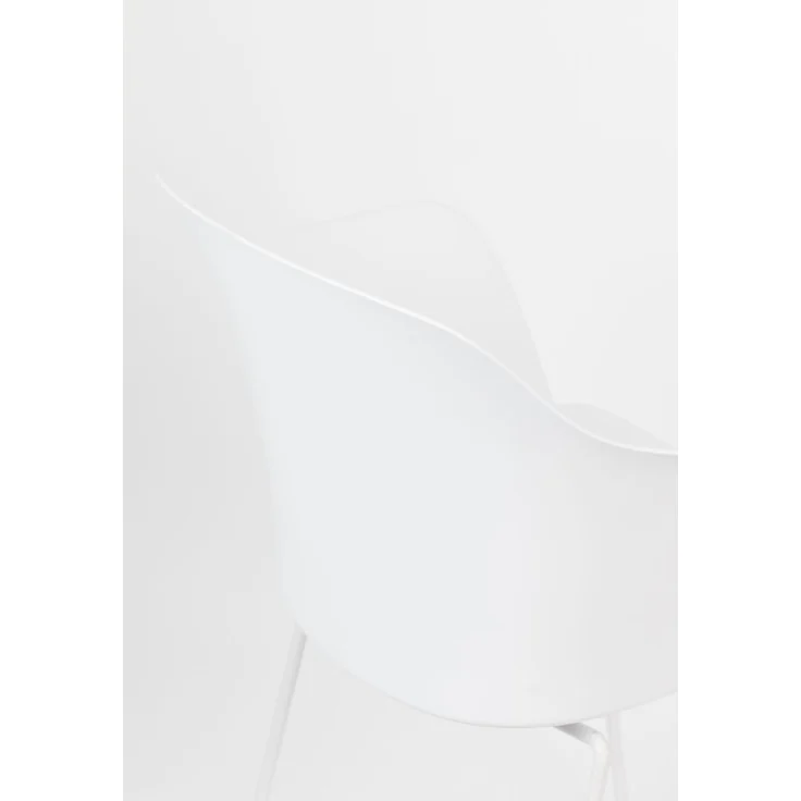 Sessel Tango im 2er-Set, Weiß mit Schalensitz und Stahlgestell 58x54x81,5 cm – Bild 8