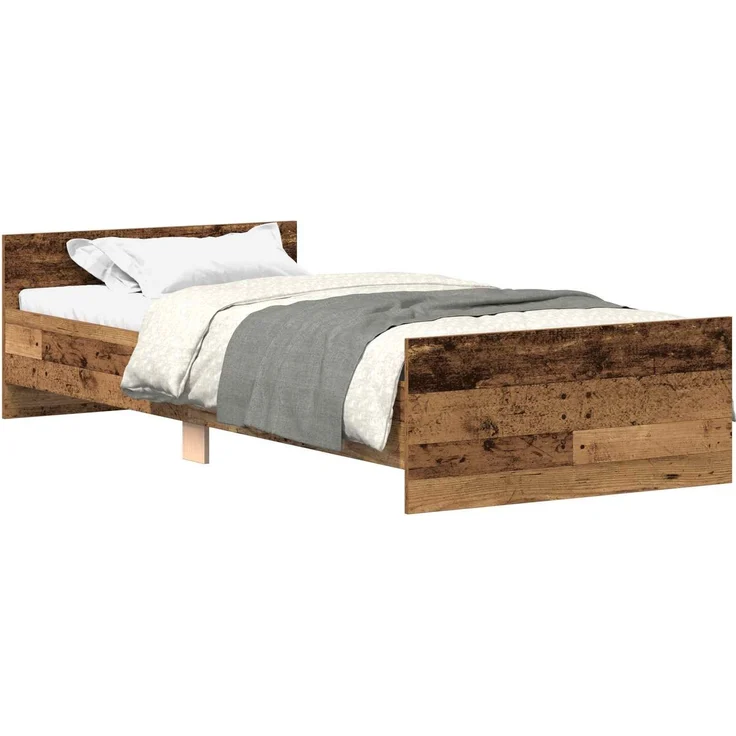 vidaXL Bettgestell mit Kopfteil Altholz 80 x 200 cm Holzwerkstoff 8009030 – Bild 3