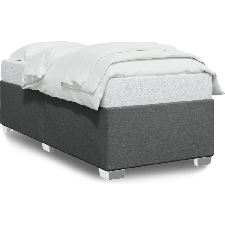 vidaXL Bettgestell ohne Matratze Dunkelgrau 100x200 cm Stoff 3284451 – Bild 2
