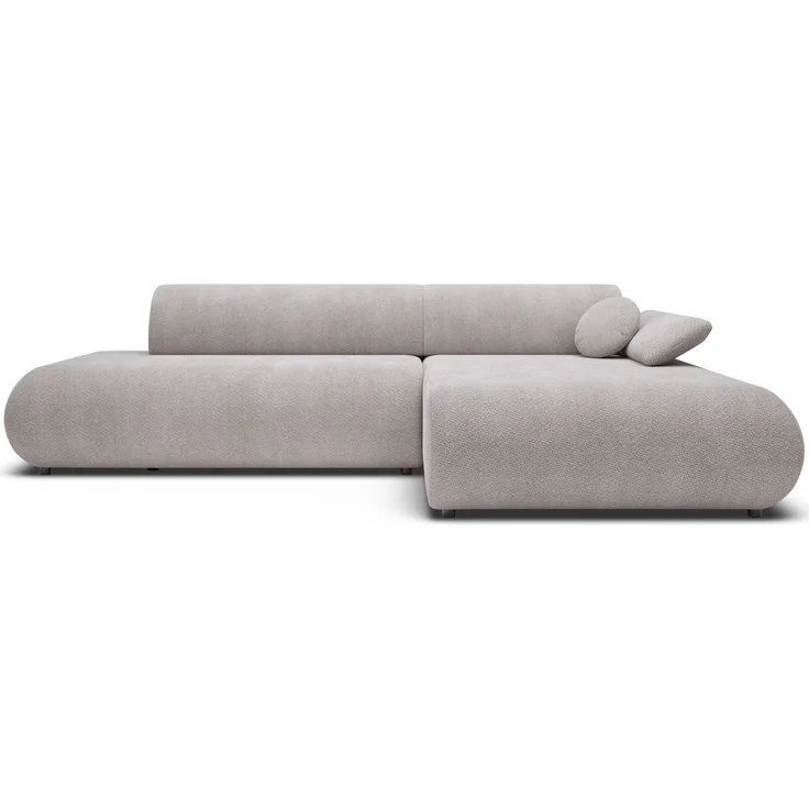 Selsey 'Armone' Ecksofa mit Schlaffunktion, Chenille, Ottomane rechts, Hellgrau – Bild 6