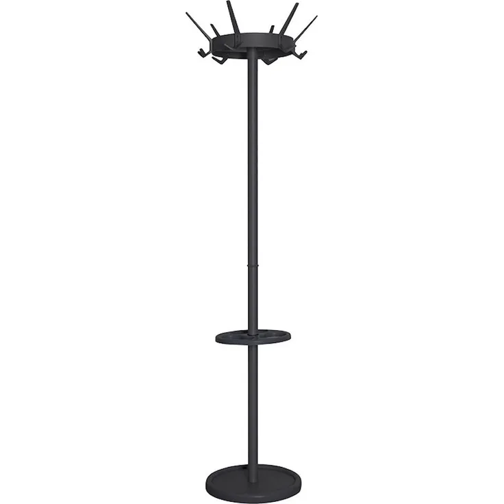 PROREGAL® Kleiderständer Kleiderständer mit drehbarer Krone & 6 Drillingshaken, Schwarz