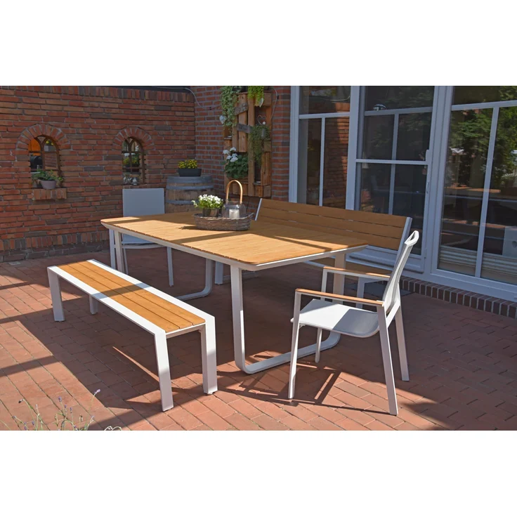 Gartentisch VENICE abgerundet aus Aluminium und Nonwood – Bild 4