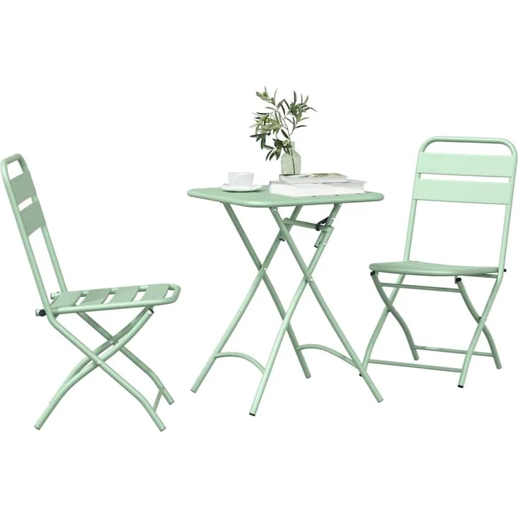 vidaXL Bistrogarnitur 3 pcs Grün Stahl 42002952 – Bild 2
