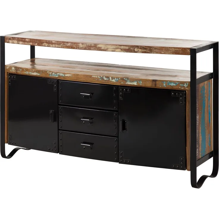 Sideboard Altholz 150x43x90 mehrfarbig lackiert INDUSTRIAL #06