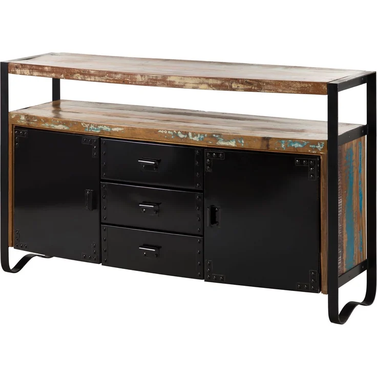 Sideboard Altholz 150x43x90 mehrfarbig lackiert INDUSTRIAL #06 – Bild 1