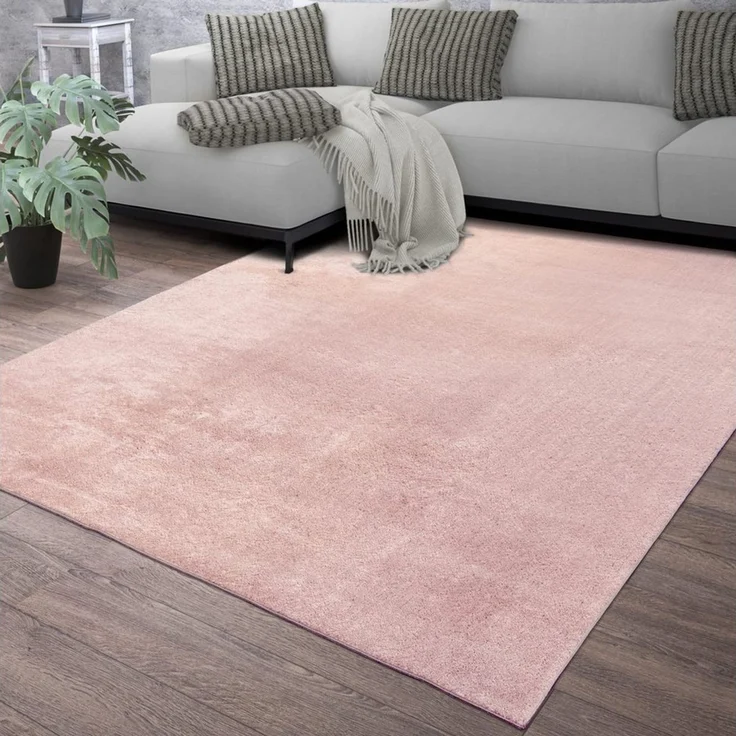 TT Home Teppich Diele, Esszimmer, Flur, Schlafzimmer, Wohnzimmer, Rechteckig, Höhe: 14 mm, Wohnzimmer Kurzflor Einfarbig Modernes Design Waschbar – Bild 1