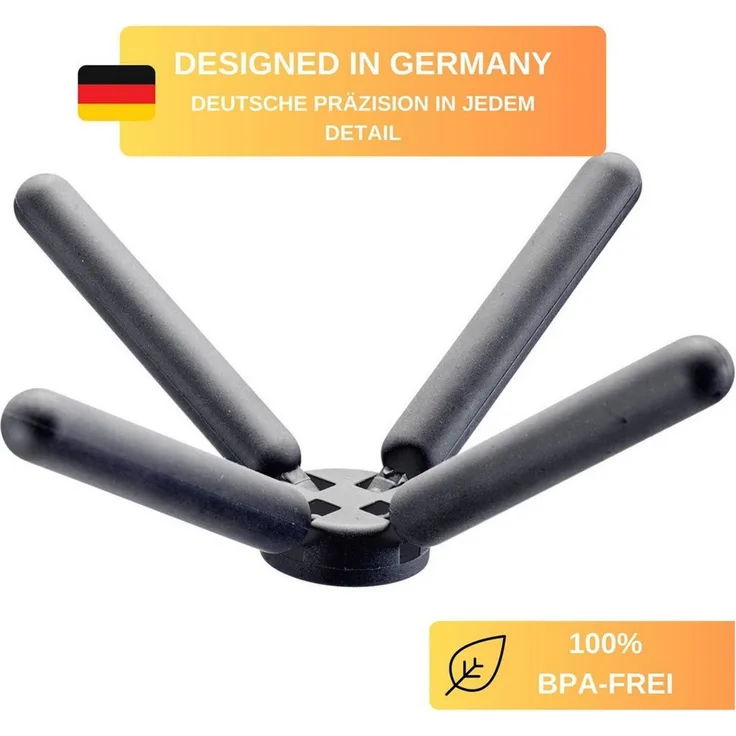 Thiru Topfuntersetzer faltbar, Ø 22 cm, hitzebeständig bis 200 °C, BPA-frei, Zubehör für Töpfe und Pfannen bis Ø 22 cm, 2-tlg, zusammenklappbar, hitzebeständig bis zu 200 °C
