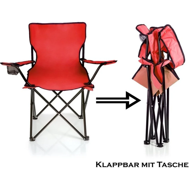BigDean Campingstuhl 2x Faltstuhl Campingstuhl Anglerstuhl Getränkehalter Klappstuhl (Set, 2 St), Flexibel, Praktisch, Robust, Leicht, Tragbar – Bild 3