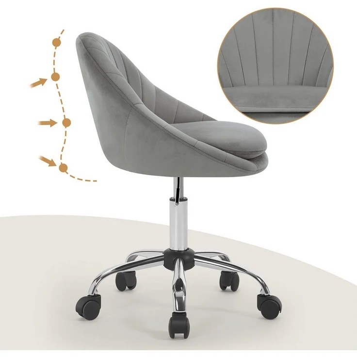 Woltu Bürostuhl (1 St), ergonomisch, Schminkstuhl, Schreibtischstuhl 150 kg belastbar – Bild 3