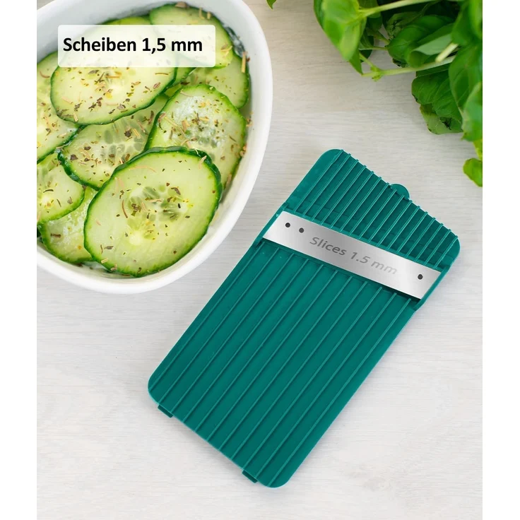 Genius Gemüseschneider Nicer Dicer Mando 13tlg. Gemüsehobel + Rainbow Schwamm S – Bild 6