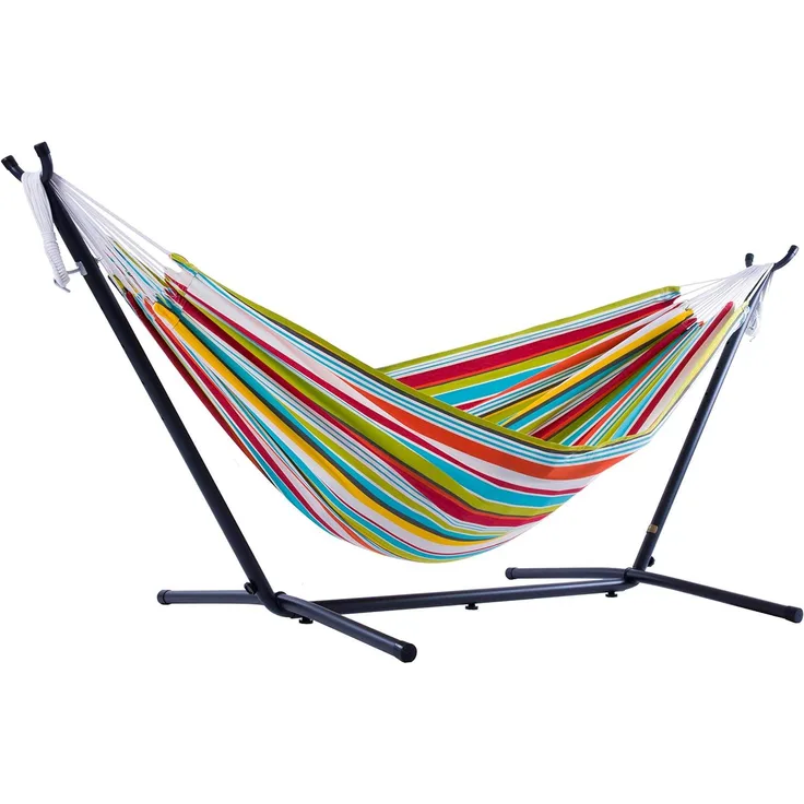 Vivere Doppel Polyester Hängematte mit Hängemattengestell 250 cm