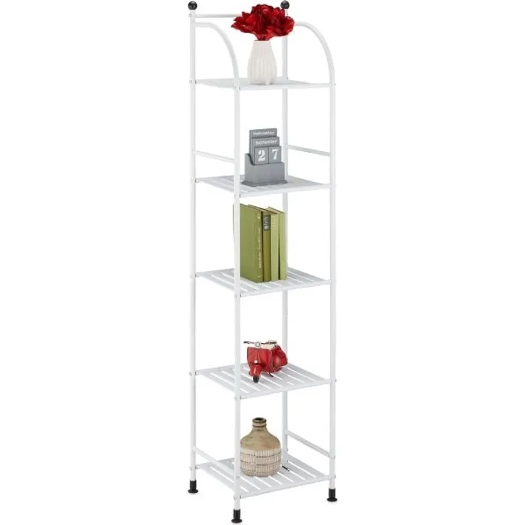Schmales Standregal mit 5 Ablagen