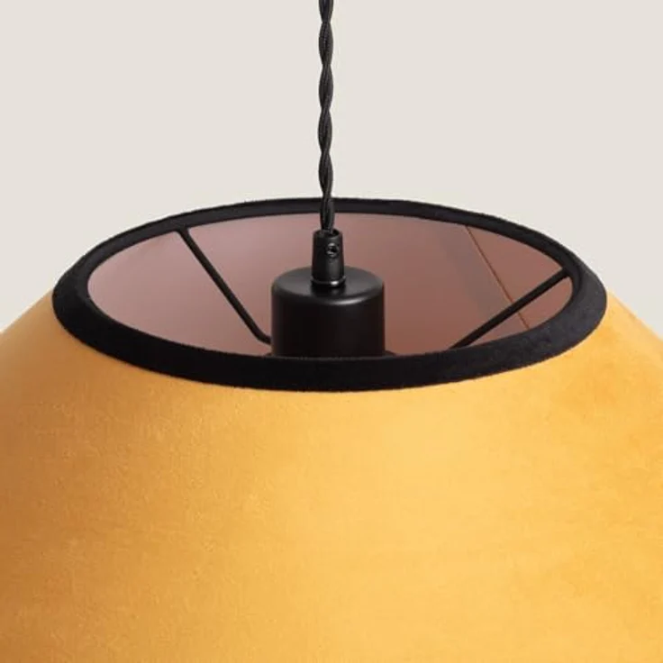 LEDKIA LIGHTING Hängeleuchte Trompa, senfgelb, elegantes Design mit verstellbarer Länge, E27-Fassung für vielseitiges Licht, ideal für Wohnzimmer, Küche und Schlafzimmer – Bild 4