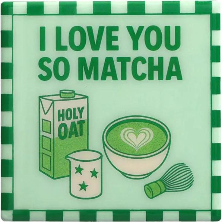 Gift Company Love tiles Untersetzer Motiv: I love you so Matcha grün
