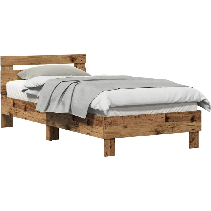 vidaXL Bettrahmen Altholz 203 x 95 x 70 cm Holzwerkstoff 874112 – Bild 2