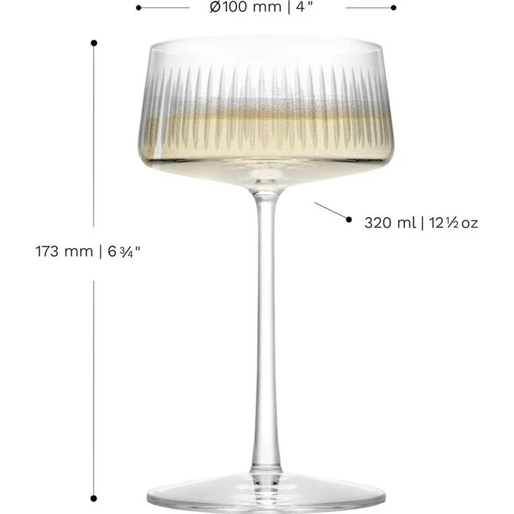 Stölzle Sektglas Stölzle Lausitz New York Bar Soho Champagnerschale 316 ml 6er Set, Glas – Bild 3