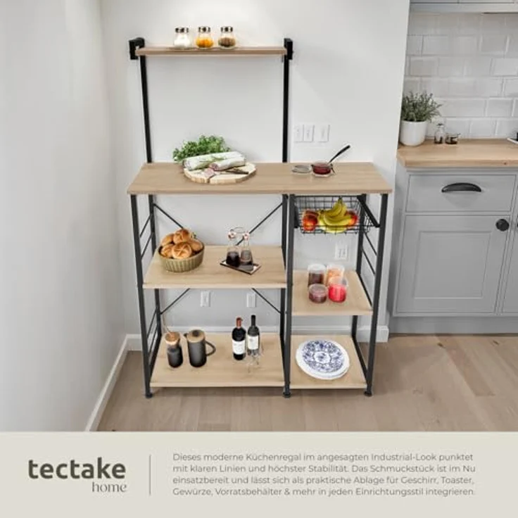 tectake Küchenregal Crawley, Einzelstück, Industrial Style – Bild 6