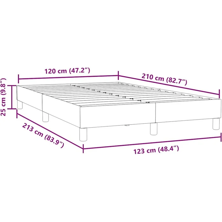 vidaXL Boxspringbett ohne Matratze Hellgrau 120x210 cm Samt 3315819 – Bild 10