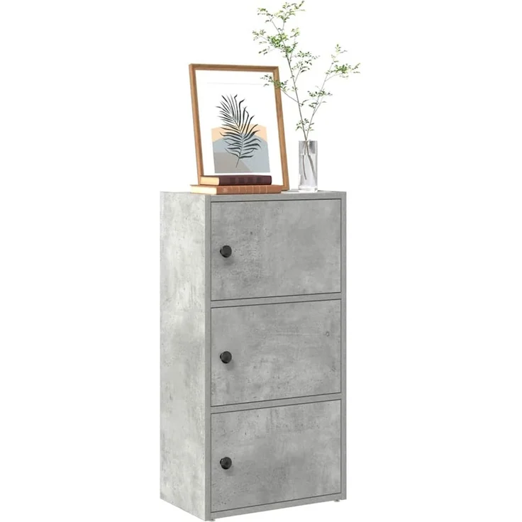vidaXL Bücherregal Betongrau 40x24x77 cm Holzwerkstoff 860367 – Bild 1