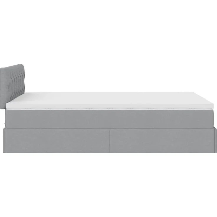 vidaXL Ottoman-Bett mit Matratze Hellgrau 120x200 cm Stoff 3311532 – Bild 9